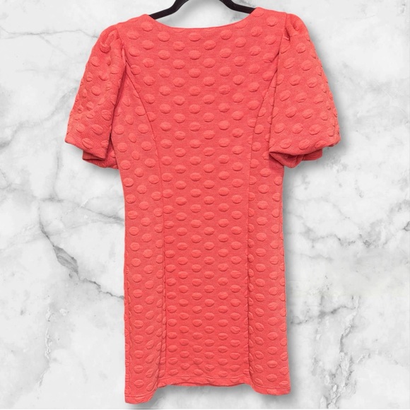 NWT Betsey Johnson Puff Sleeve Polka Dot Pattern Mini Dress Retail $109 Size L - Picture 3 of 6